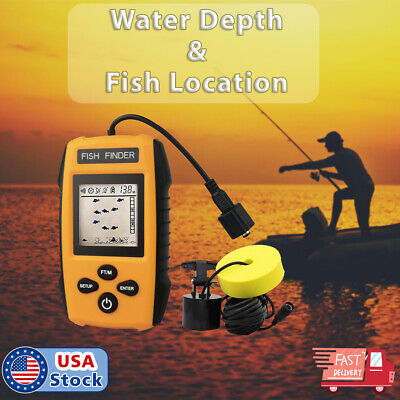 100M Portable Fish Finder Fishfinder Sonar Sensor Depth Echo Transducer Alarm