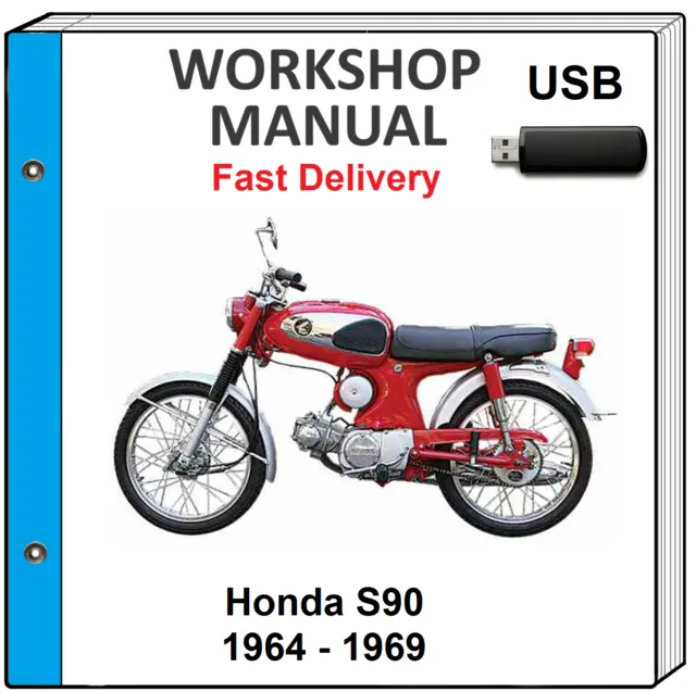 Honda S90 1964 1965 1966 1967 1968 1969 Service Repair Shop Manual Usb