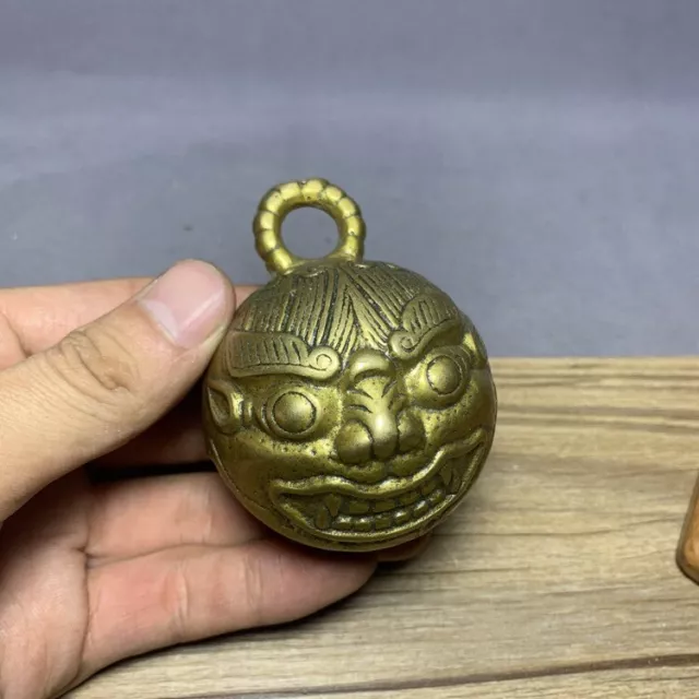 Collect Beast Face Tiger Head Copper Bell Pendant Wind Bell Pendant Decoration