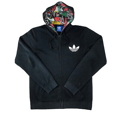Adidas Originals LABELS Hoodie Sweatshirt Pullover Trefoil Navy S Small RARE