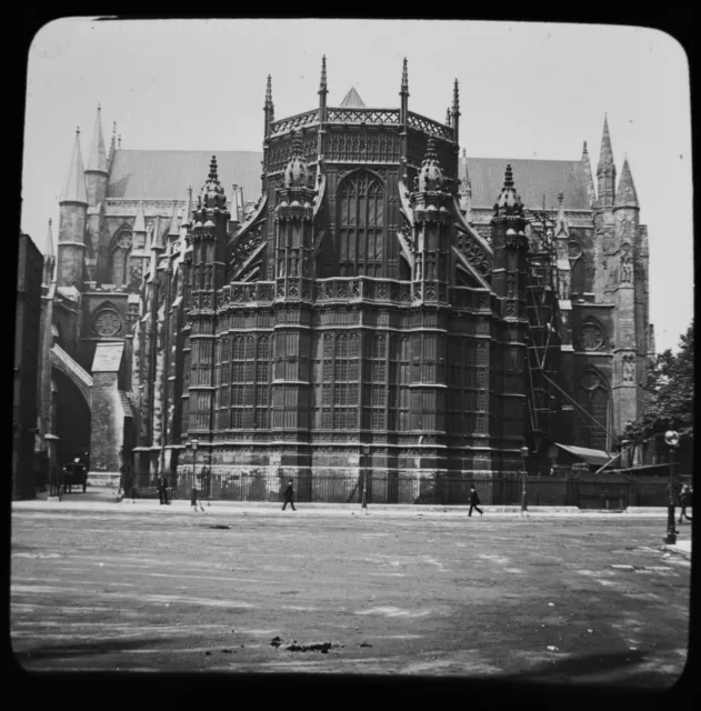 ANTIQUE Magic Lantern Slide WESTMINSTER HENRY VII CHAPEL C1890 VICTORIAN PHOTO