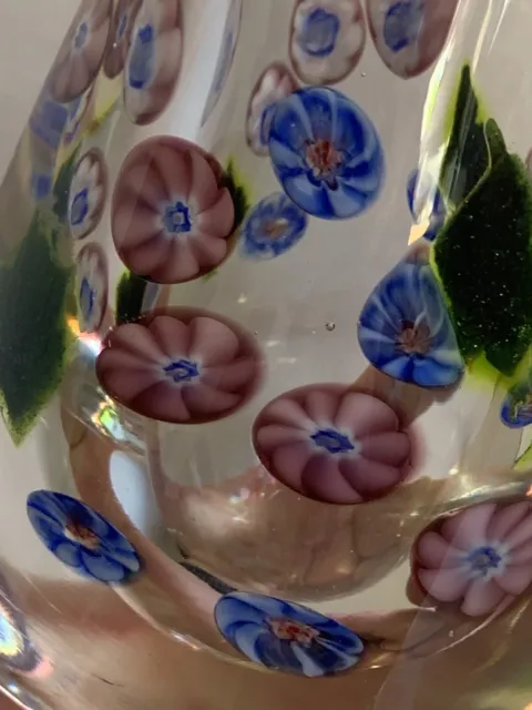 1982 Peter Secrest Signed Art Glass Millefiori Paperweight Cabinet Vase 3