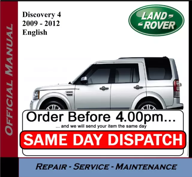 Land Rover Discovery 4 Service & Repair Workshop Manual 2009 - 2012 on USB