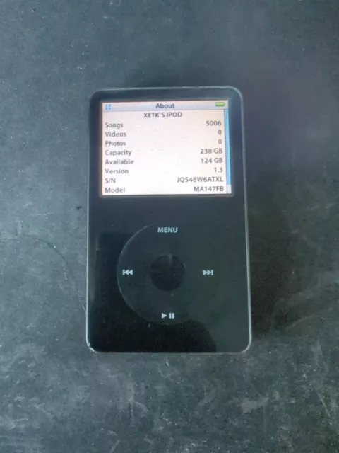 iPod Classic 5 gen 60gb *Wolfson DAC* Upgraded to 256gb Black 3000mha Battery