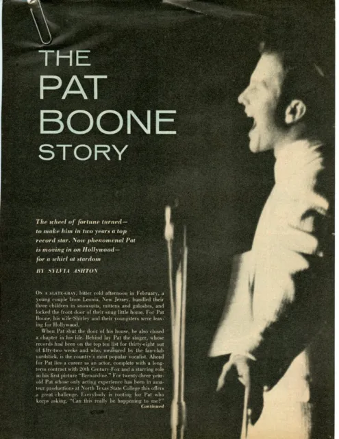 Pat Boone Magazine Photo Clipping 2 Page L1519