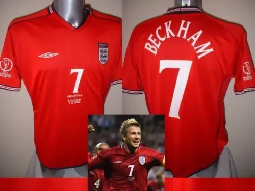 England David Beckham Shirt Jersey Football Soccer S M L XL Owen Scholes 02 Away