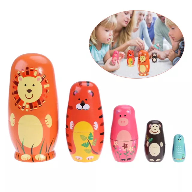 5PCS Russian Nesting Doll Russian Nesting Stacking Dolls Toys Matryoshka Gifts