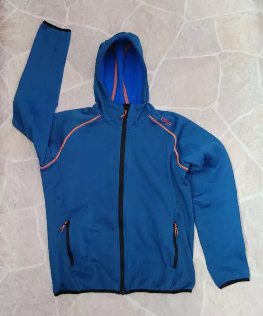 CMP Kinder Strickfleece Jacke mit Kapuze  Gr.  164 - TOP - blau orange