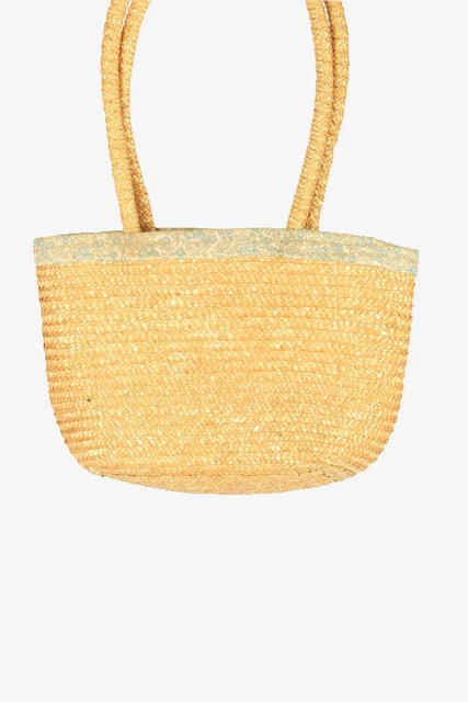 Women Boho Woven Handbag Summer Beach Tote Straw Bag Shoulder Bag Beige BAG1286