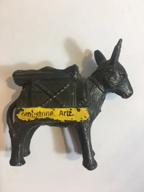 Vintage Tombstone Arizona Donkey / Pack Mule Figurine SOUVENIR Cast Metal Japan