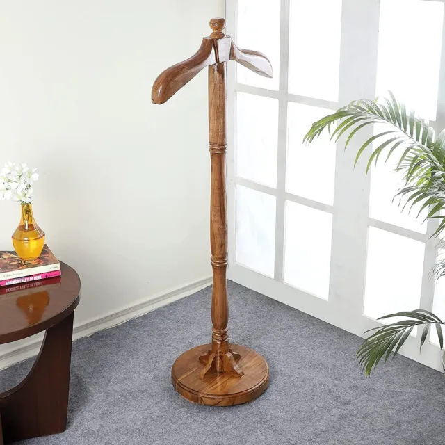 CH Wooden Coat Stand/Cloth Hanger - Pedestal Type (Brown, Size : 43 Inch)