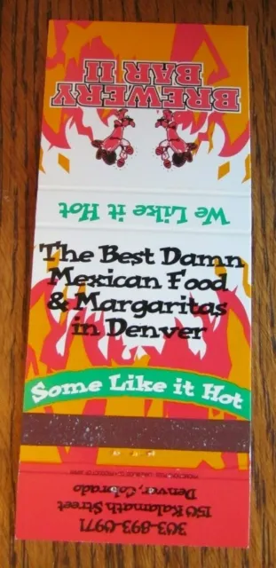 Brewery Mexican Brew Pub Matchbook Matchcover (Denver, Colorado) -E1 2