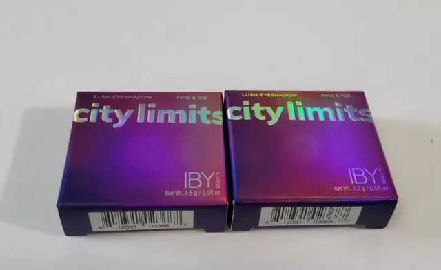 Lot of 2-IBY Beauty City Limits Lush Eyeshadow FIRE & ICE .05 oz/ 1.5 g