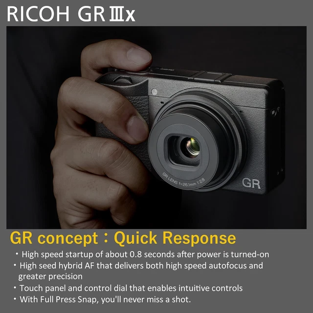Ricoh GR IIIx, Black, Digital Compact Camera with 24MP APS-C Size CMOS Sensor 4