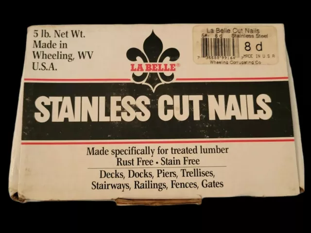Labelle Stainless Steel Cut Nails 5 Lb Box A Division Of Wheeling Pittsburgh...