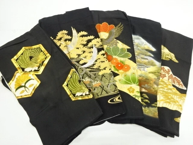 41125# Japanese Kimono / Antique Tomesode / Set Of 5