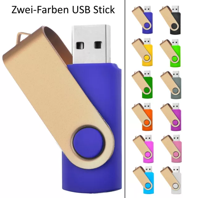 Dos Colores USB Pegar Swivel Azul Con Oro Defecto Plus Segundo Color Además