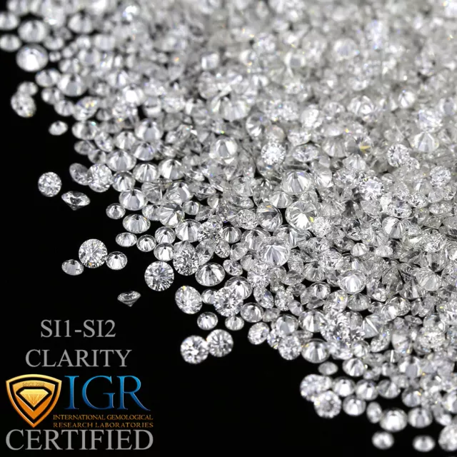 CERTIFIED Round Fancy White-F/G Color SI 100% Loose Natural Diamond Wholesale Lo