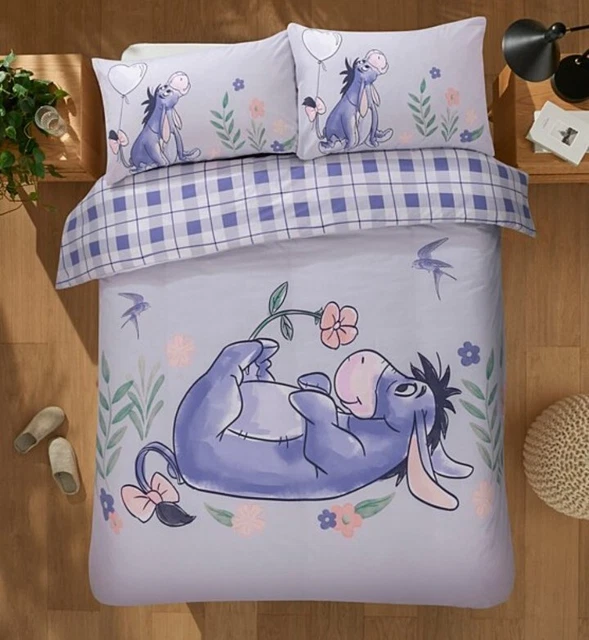 Winnie The Pooh Eeyore 100% Cotton Reversible Duvet Cover Set DOUBLE Size