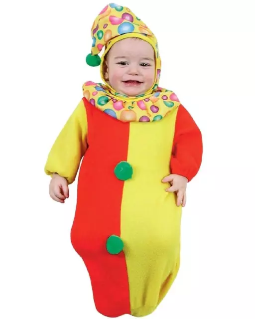 COSTUME CARNEVALE NEONATO Abito Da Clown A Sacco + 0/9 Mesi PS