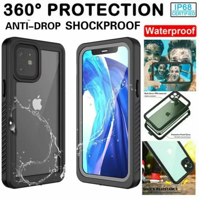 Full Body 360 Waterproof Shockproof Case Cover for iPhone 11 12 13 Pro max XR