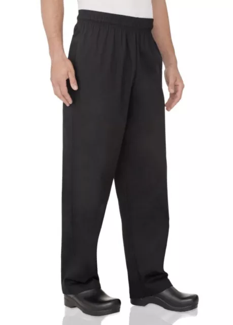 (7)  Full Elastic Black Hotel/Chef/Restaurant/Work Pants Sz. 2XL (New With Tags)