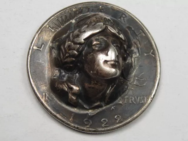 1922 PEACE Dollar 3D Repousse LIBERTY Pop-Push-Punch Out.  #17