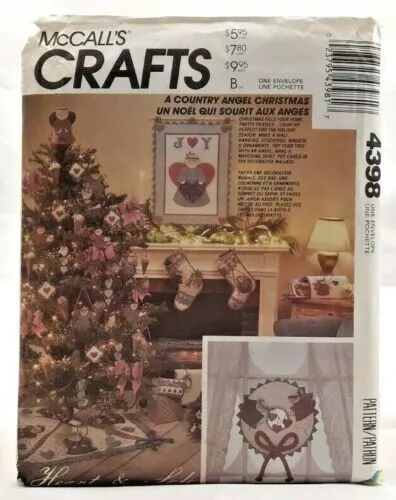 1990s McCalls Sewing Pattern 4398 Country Angel Christmas Decor 13 Designs 7535