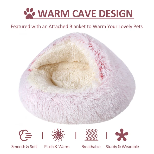 Plush Pet Cat Cave House Sleeping Bed Kennel Puppy Super Soft Warm Cuddler Nest 3