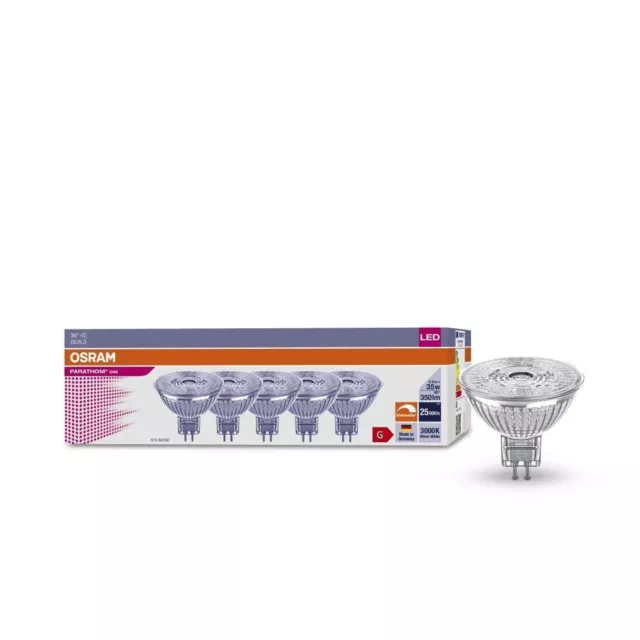 5er Pack OSRAM GU5.3 LED Reflektor MR16 36° Abstrahlwinkel 4,9W wie 35W dimmbar