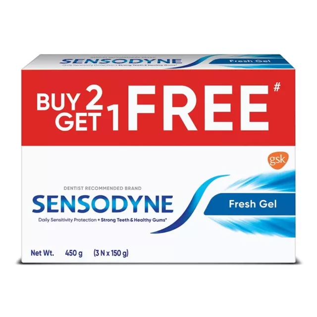 Sensodyne Fresh Gel Toothpaste Sensitivity Relief Strong Teeth 450 grams