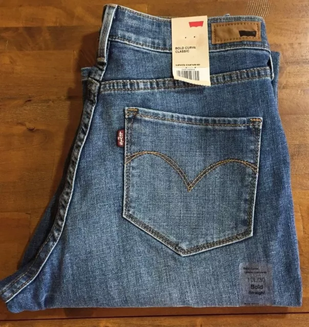 LEVI'S CURVE ID BOLD CURVE Straight Leg Jeans - Women's 10 Long NWT