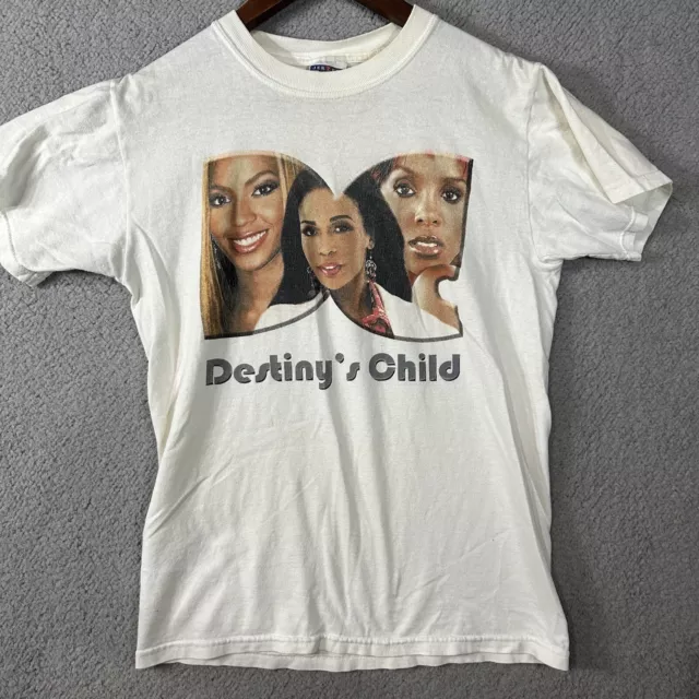 Vintage 90s Destinys Child Beyonce T Shirt Adult Small White