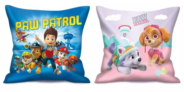 Childrens Kids Paw Patrol Chase & Skye Soft Travel & Scatter Cushions Pillows 2