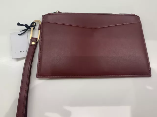 Women's Burgundy Red Clutch Bag By Linea New