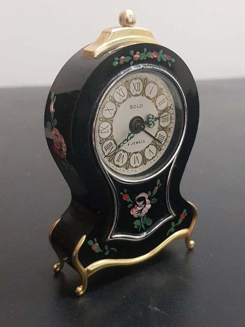 Orologio Sveglia Da Tavolo SOLO MADE IN  FRANCE Stile Boulle Decori Floreali