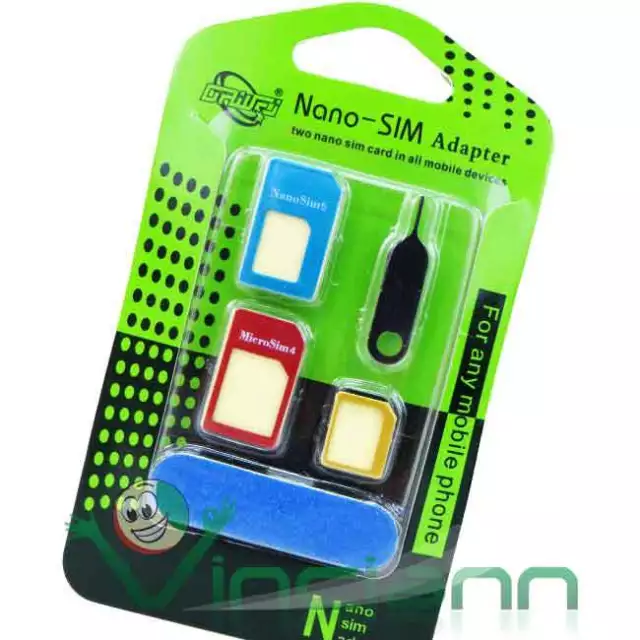 Kit 5in1 adattatore Nano Micro SIM ago spillo per iPhone 6 6S 4.7 6 6S Plus DRI