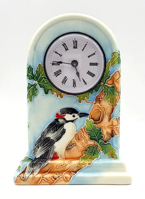 Vintage Old Tupton Ware English Woodpecker mantle clock - Mint & working