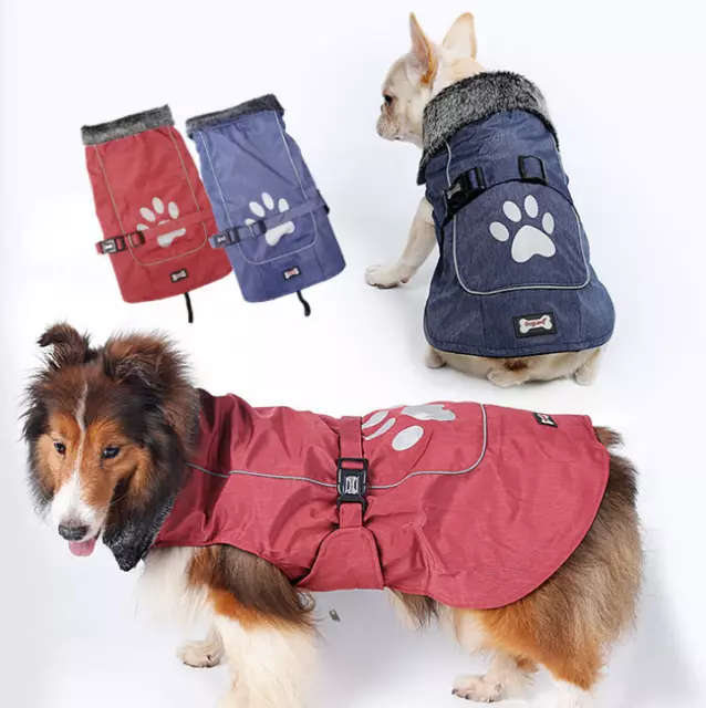 Hundemantel mit Dicke Fleece Wasserdicht Hundejacke für Winter und kaltes Wetter 2