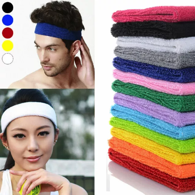 New Stretchy Gym Towelling Exercise Elastic Sports Sweat Headband/Hair band