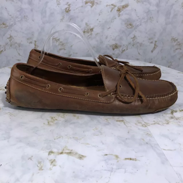 COLE HAAN MEN'S Size 12 Shoes Brown Leather Moc Toe Casual Driver Penny ...
