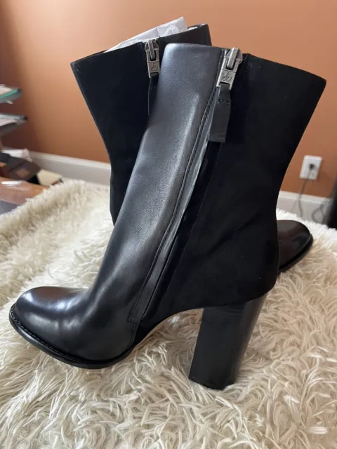Sam Edelman Reyes Women's Leather Suede Heel Mid Calf Boots Size 8.5 M