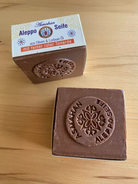 Neu Original Alepposeife  "Rote Tonerde" Peelingseife 200g Stück