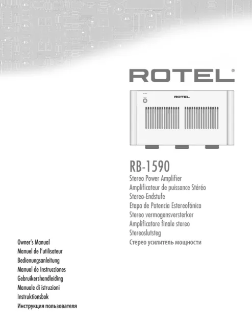 Bedienungsanleitung-Operating Instructions für Rotel RB-1590
