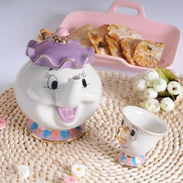 Beauty And The Beast Teapots Mrs Potts Chip Tea Pot Tea Cup Sugar Bowl Set Gift 2