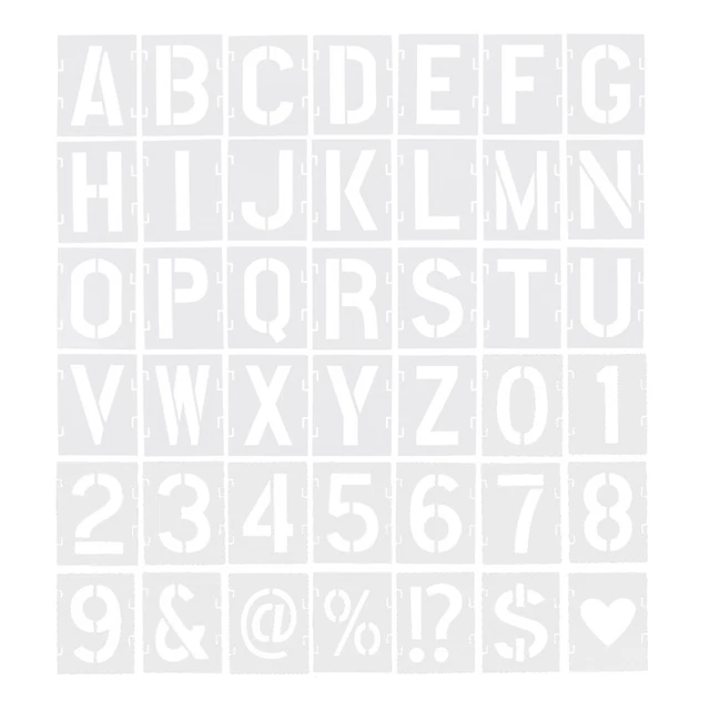 42 PCS ALPHANUMERIC Template Bulletin Letter Number Stencils £11.95 ...