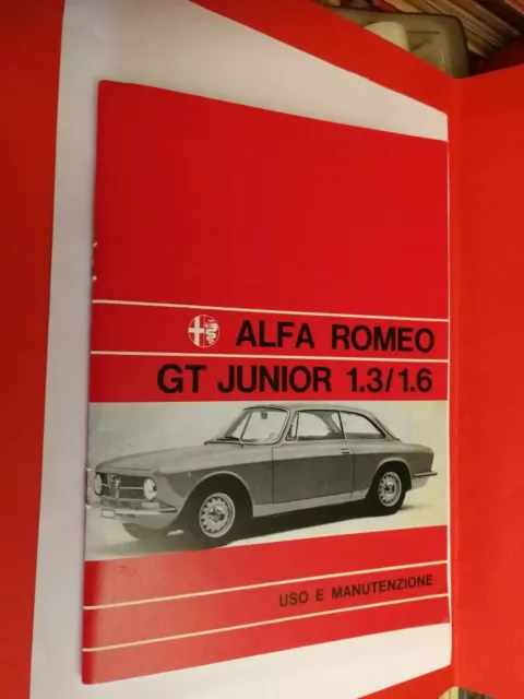 Alfa Romeo GT JUNIOR 1,3 / 1,6 Libretto Uso e Manutenzione