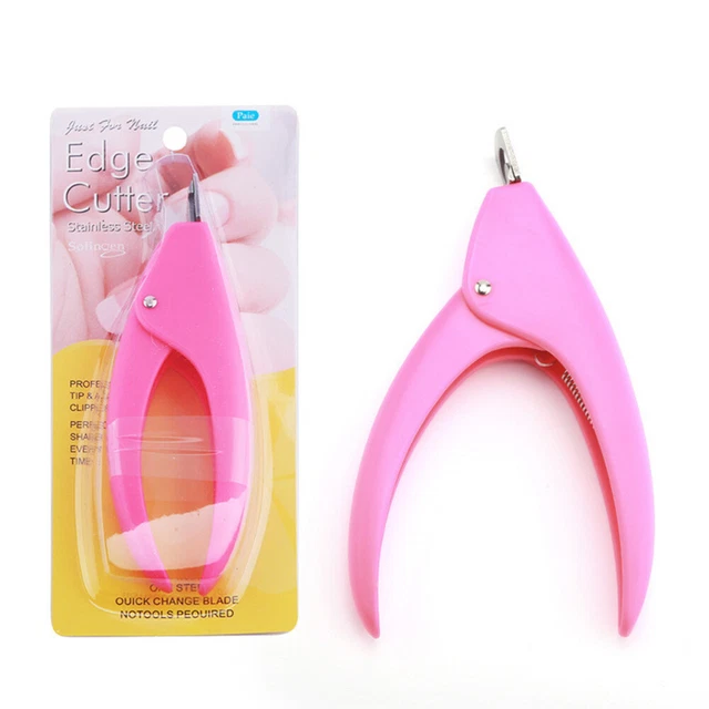 2 piezas cortador de uñas falso cortador de uñas ajustable rosa