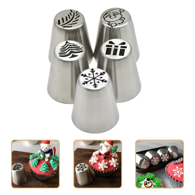 5 piezas puntas de tuberías puntas de decoración de cupcakes puntas de copo de nieve puntas de hielo