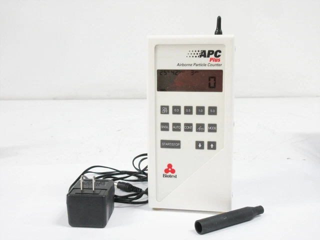 BIOTEST APC PLUS 942300 AIRBORNE PARTICLE SIZE COUNTER 0.3 0.5 1.0 5.0 um